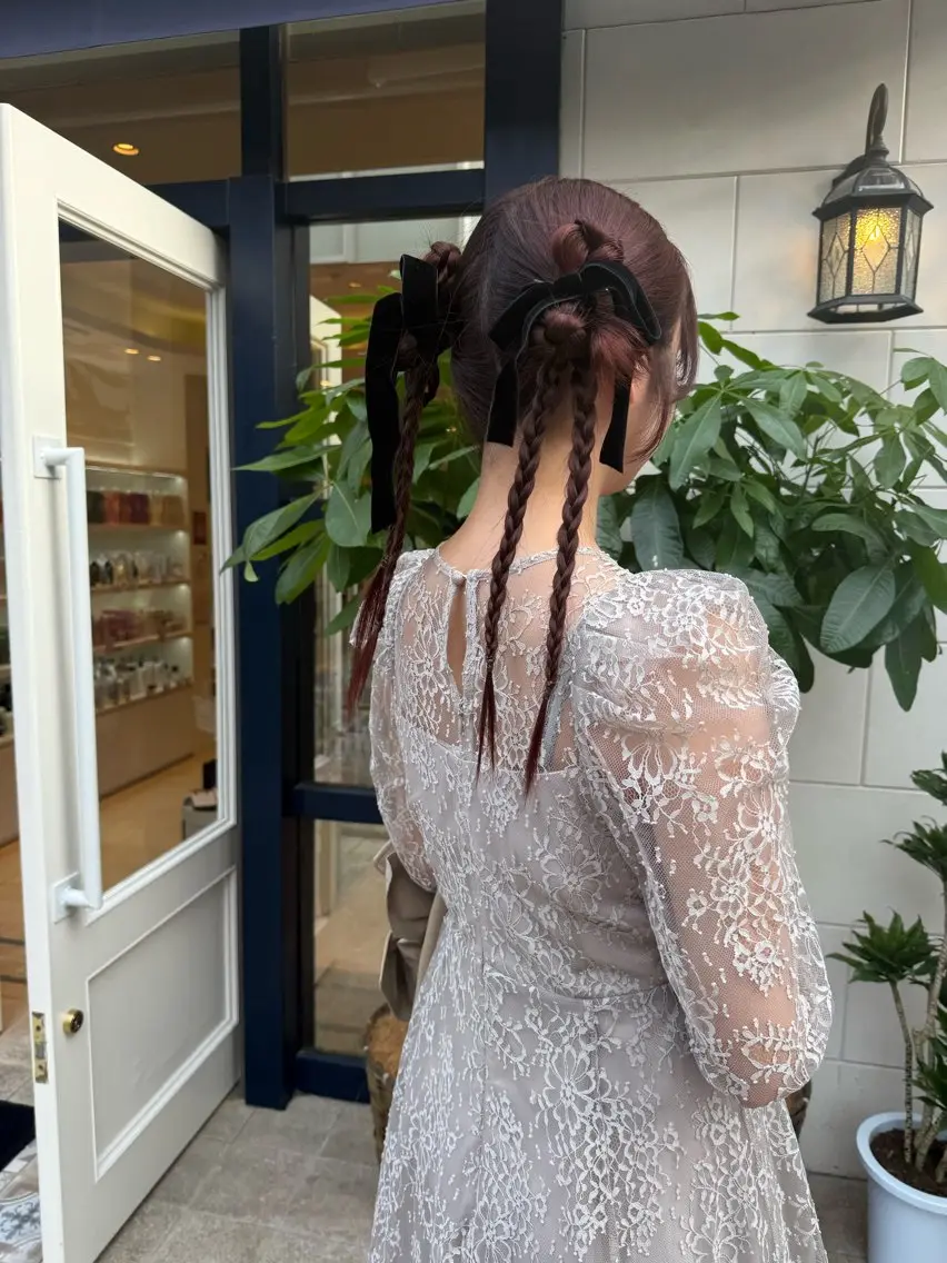 結婚式やライブに🖤お呼ばれヘアアレンジスタイル。カウンセリングできめても🆗ハーフアップフルアップカチモリ相談可能◎の写真