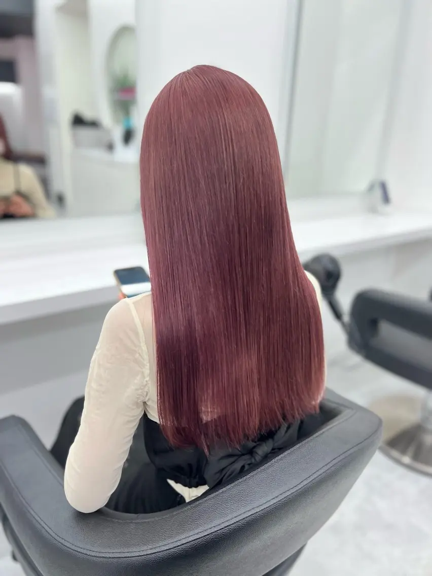 ロング カラー 💖似合わせカラー レイヤー💖縮毛矯正のヘアスタイル
