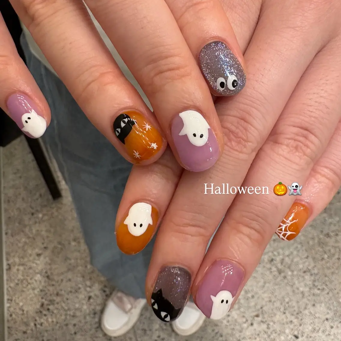 ネイル ハロウィン ハンドネイル パラジェル有/ 長さだし/mahoのネイルデザイン
