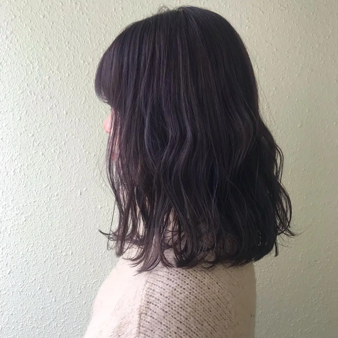 セミロング パープルカラー kiyono ⭐︎ダブルカラーのヘアスタイル