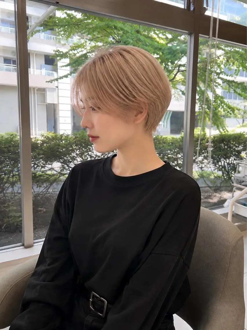 ショート ショートヘア カット ヘアカラー トリートメント ショートカット/ コテ巻きパーマ/なおのヘアスタイル
