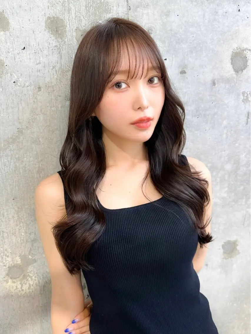 ロング カラー カット ヘアカラー トリートメント ヘッドスパ 髪質改善/韓国ヘア レイヤー/新宿/ロミのヘアスタイル