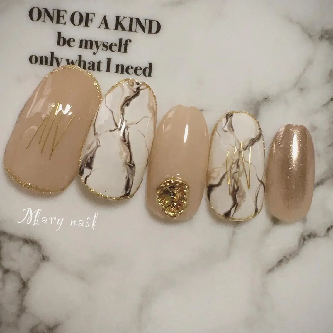 ネイル 大理石ネイル(マーブル) ニュアンスネイル ハンドネイル Mary nail .narumiのネイルデザイン
