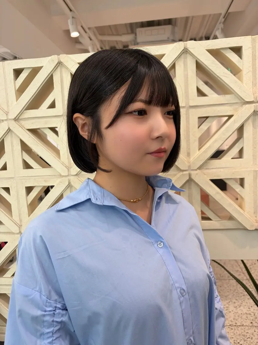 ショート カラー 黒髪 ボブ カット トリートメント 名駅/ショート/ボブ 透明感カラー/優里のヘアスタイル