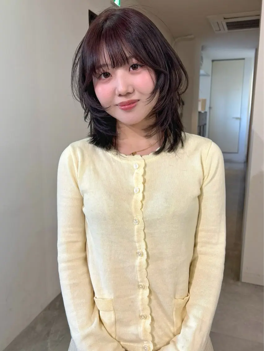 ミディアム カラー カット ヘアカラー mizuki/ピンク ベージュ.レイヤーのヘアスタイル