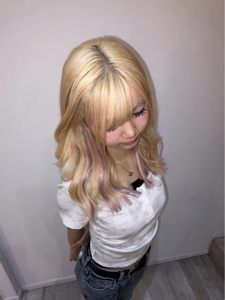 ミディアム ゆうか🎀 艶カラー/エクステのヘアスタイル