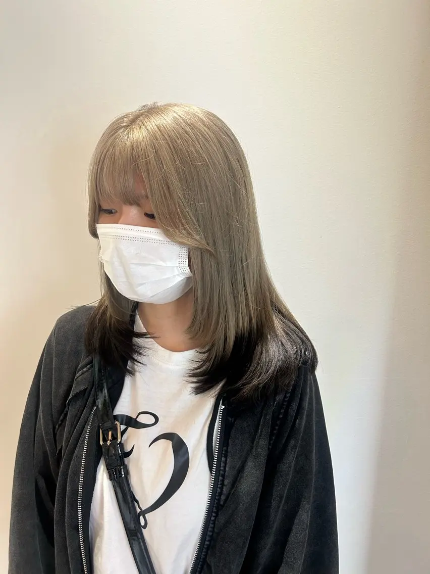 ミディアム レイヤーカット カット ヘアカラー 鈴木豪真 【🎨ブリーチ】のヘアスタイル
