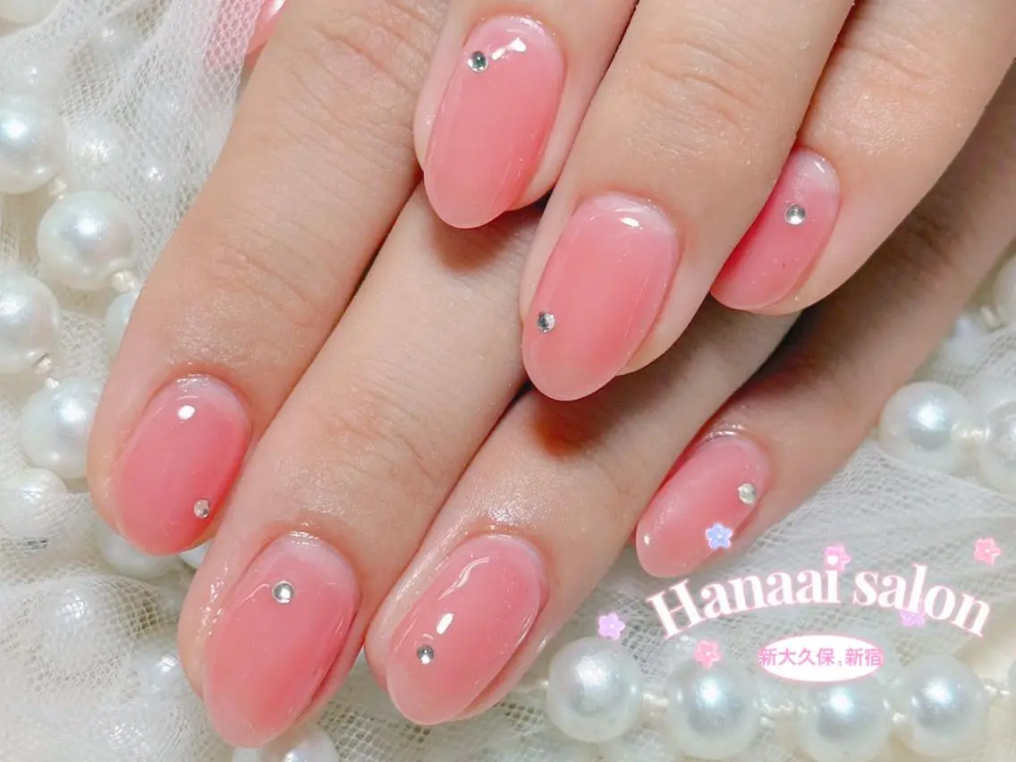 ネイル チークネイル フレンチネイル ジェルネイル ガラスフレンチ 韓国ネイル ハンドネイル hanaai salon cocoのネイルデザイン