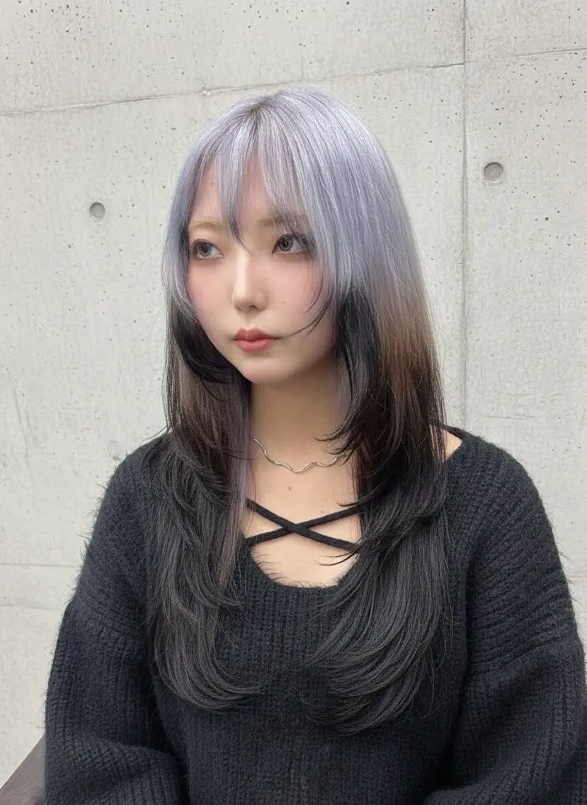 ロング レイヤーカット カット トリートメント ホワイト系はお任せ /ブリーチ/店長岩崎のヘアスタイル