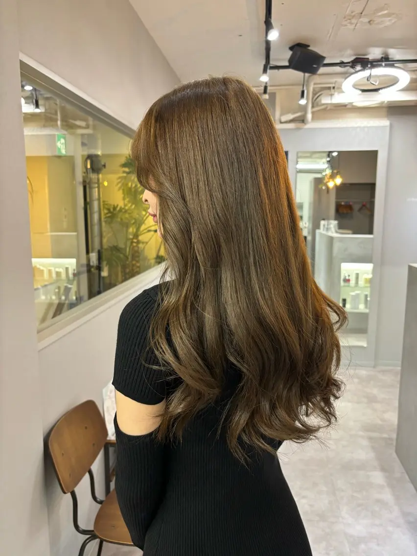 ロング カラー ベージュカラー きよはらちさき🍑 柔らかカラー🌱🫧のヘアスタイル