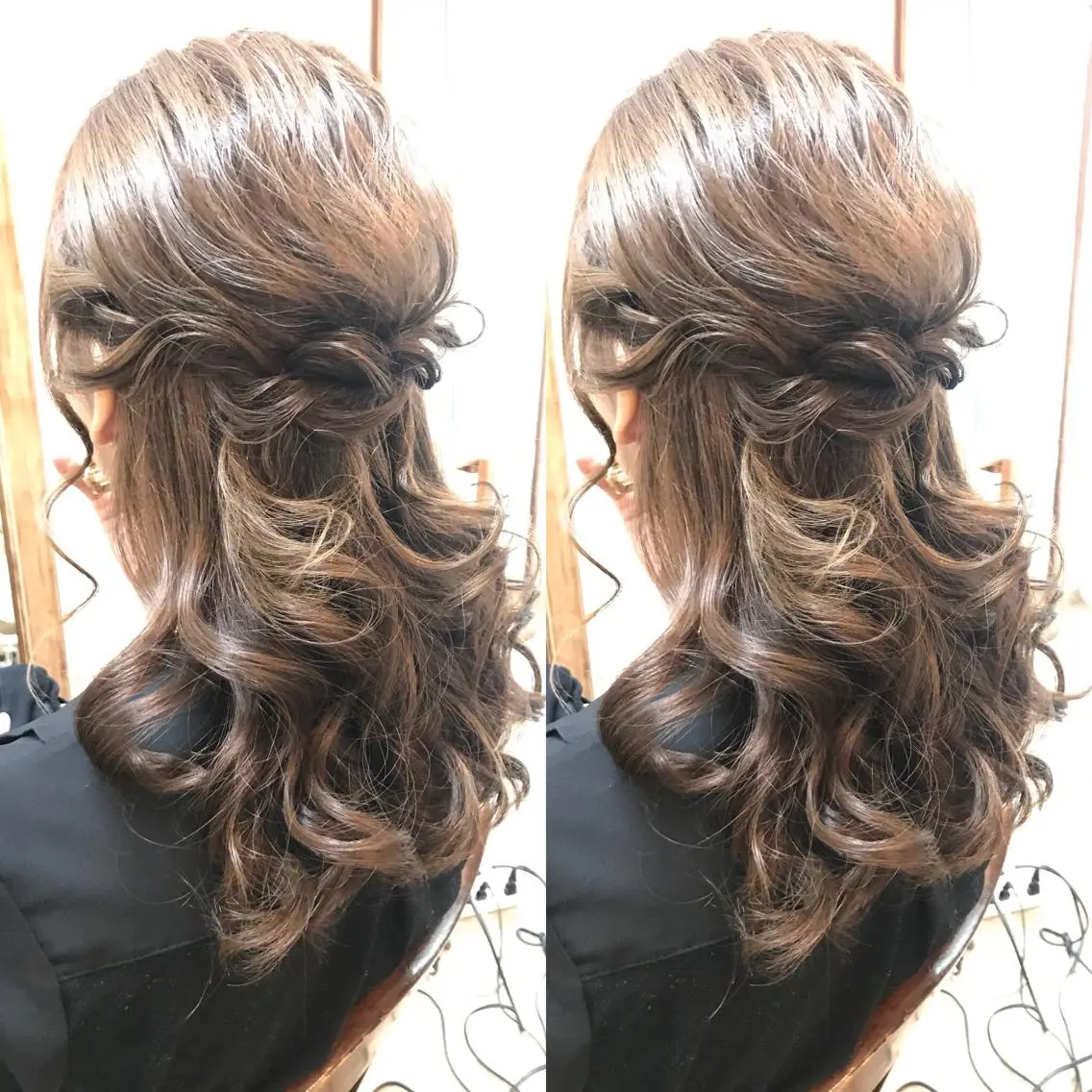 セミロング ヘアアレンジ ハーフアップ 早朝✨ヘアセット 着付け/清水玲歌のヘアスタイル