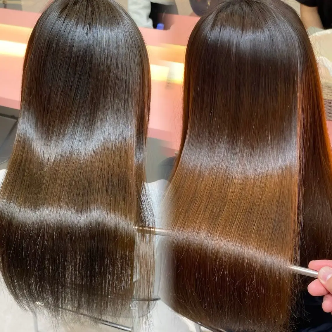 セミロング カット 縮毛矯正 トリートメント RYU/レイヤー /透明感艶カラーのヘアスタイル