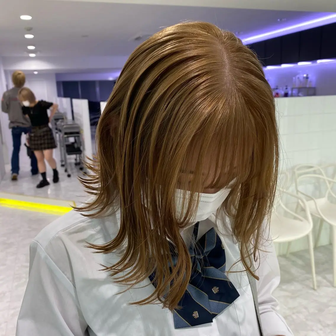 セミロング カラー ヘアアレンジ ヘアカラー トリートメント mai🍑暖色カラー /レイヤー💖のヘアスタイル