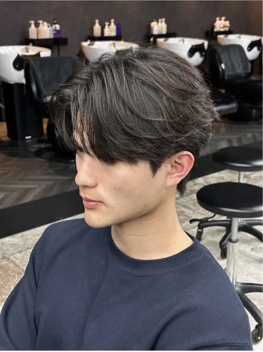 パーマ メンズ カット パーマ トリートメント 足立 七彩のヘアスタイル