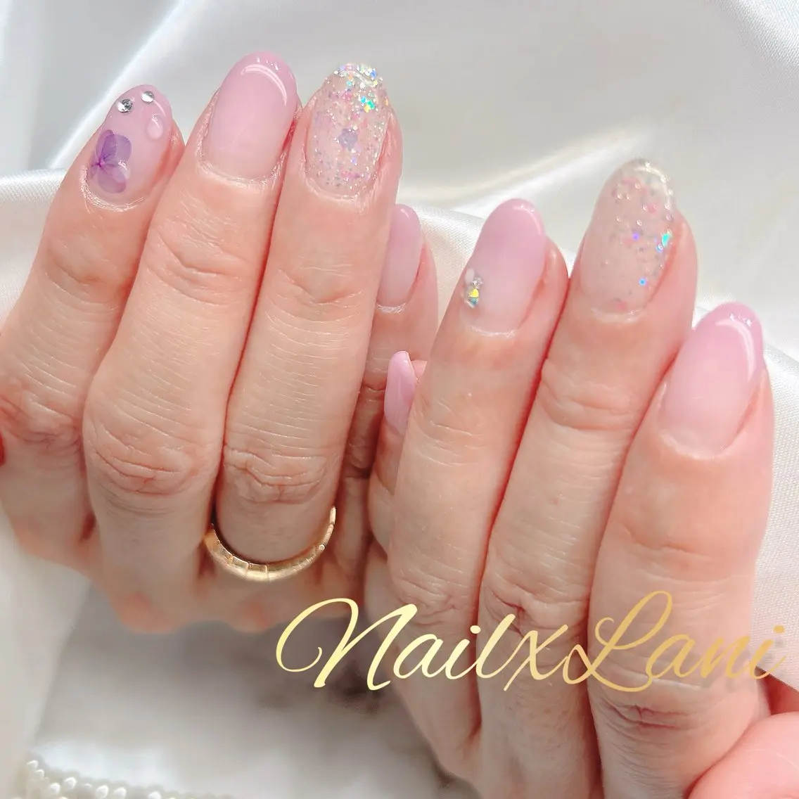 ネイル フットネイル ジェルネイル マグネットネイル パラジェル Nail×Lani 深爪矯正対応◎のネイルデザイン