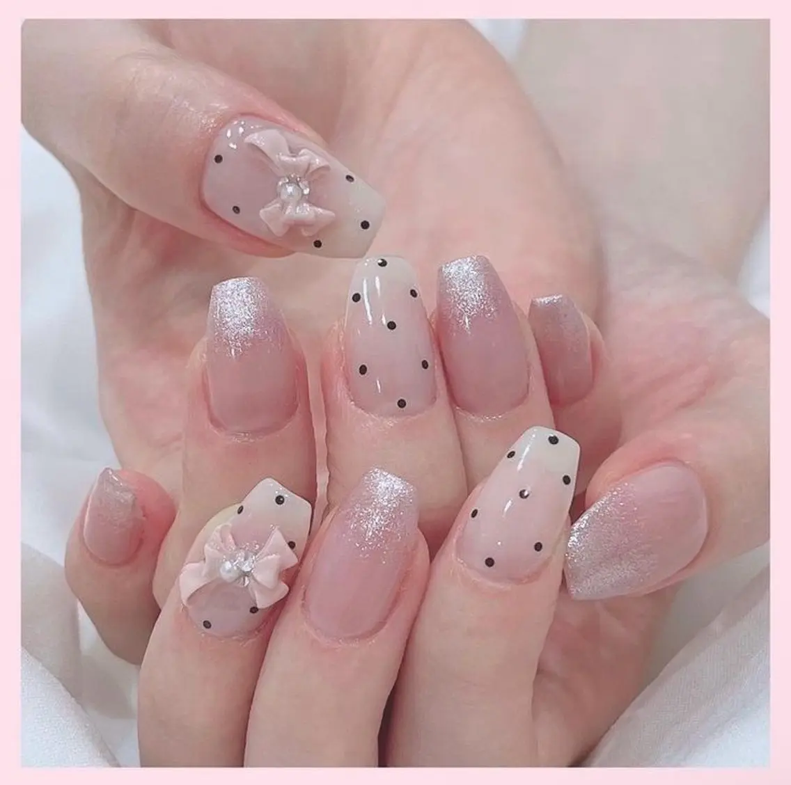 ネイル 長さ出し フレンチネイル グラデーション 卒業式 マグネットネイル MIHANA NAILのネイルデザイン