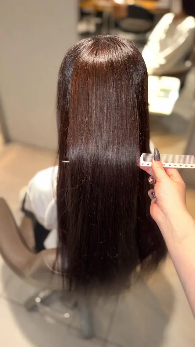 カラー 黒髪 ブリーチ ブラウンカラー 透明感カラー 縮毛矯正 ヘアカラー Lee /京橋/ Yuuraのヘアスタイル