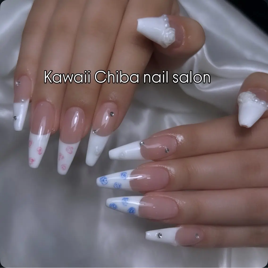 ネイル 長さ出し フレンチネイル ジェルネイル ガーリー 韓国ネイル Kawaii Chiba nailのネイルデザイン