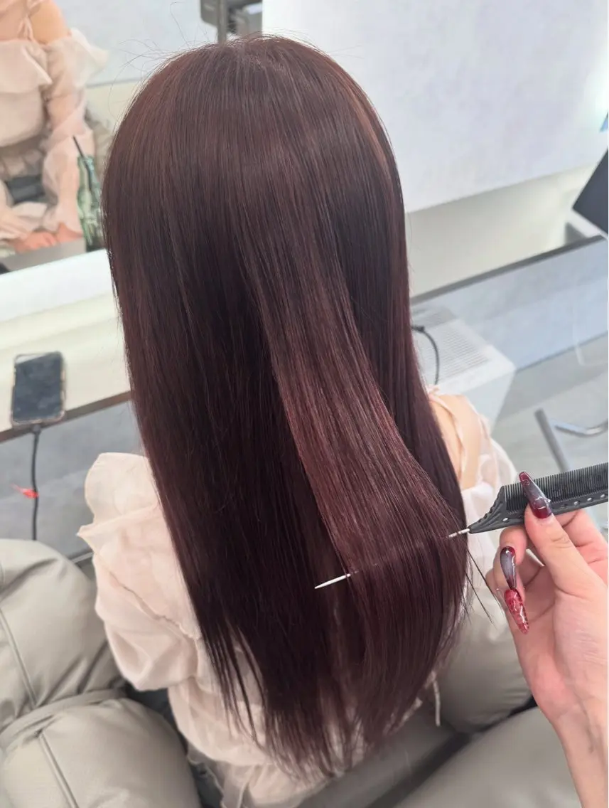 ロング カラー レッドカラー ヘアカラー エクステ Nene ／Roverのヘアスタイル