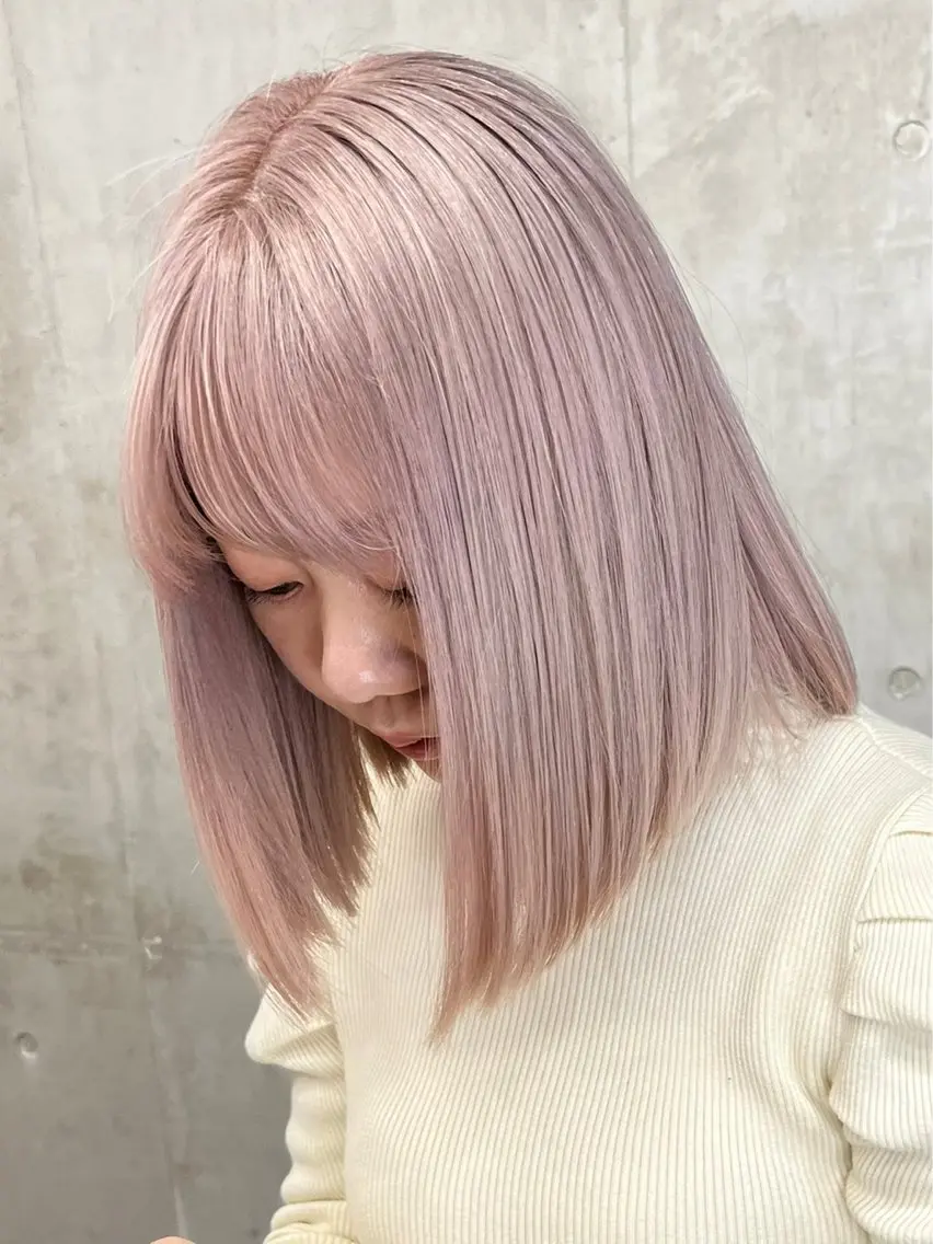 ショート カラー ピンクカラー ホワイトピンク ヘアカラー トリートメント カットモデル募集中 ／HARUKA🎀のヘアスタイル