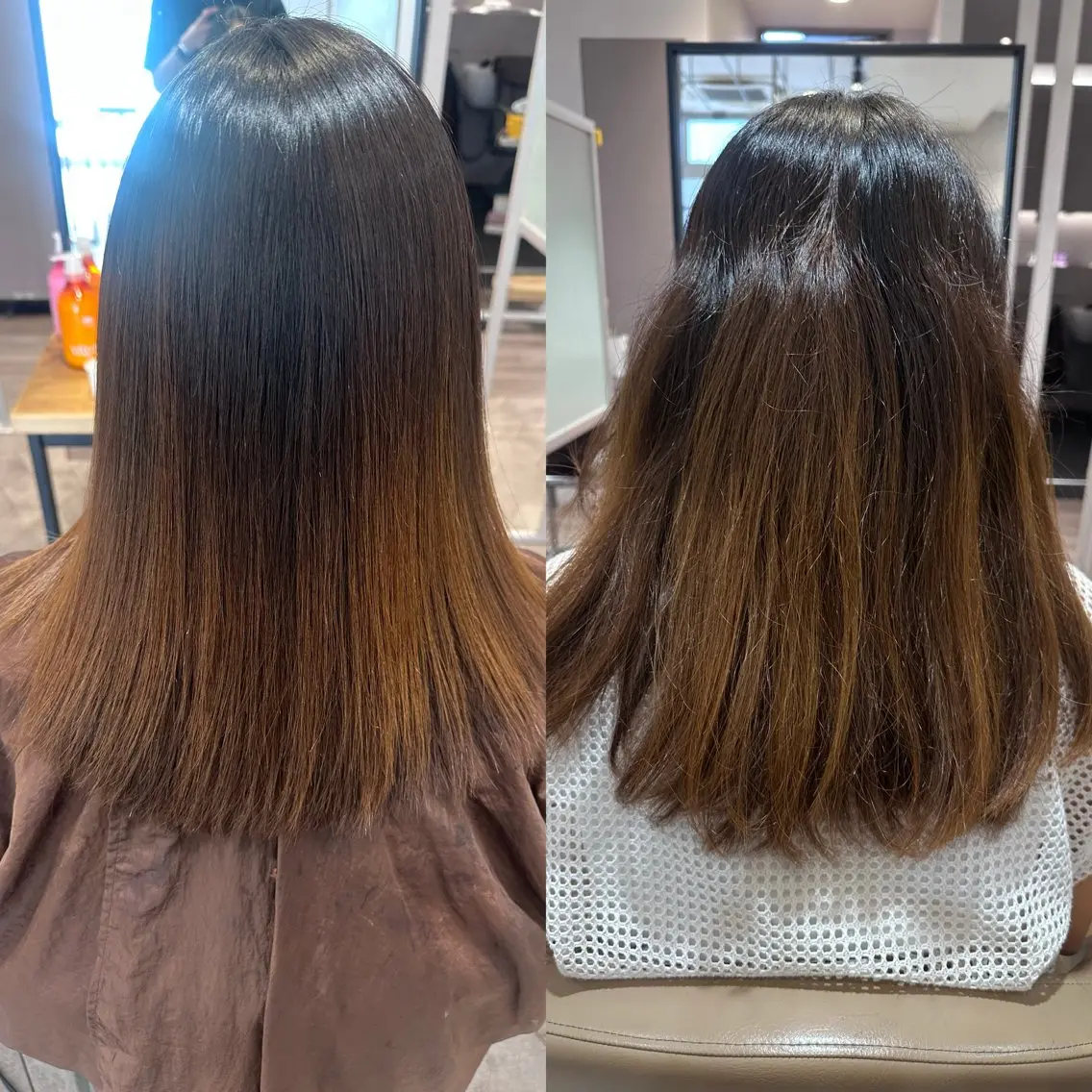 セミロング 縮毛矯正 酸性ストレート センター南 髪質改善 大引 優のヘアスタイル