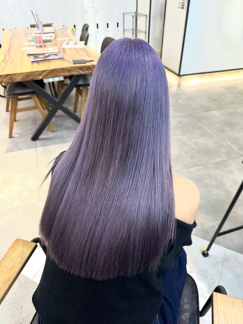 ロング カラー カット ヘアカラー 韓国レイヤー特化 ／ミクのヘアスタイル
