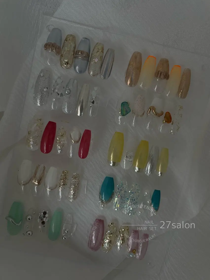 ネイル 夏ネイル ハンドネイル 27salon yuinaのネイルデザイン