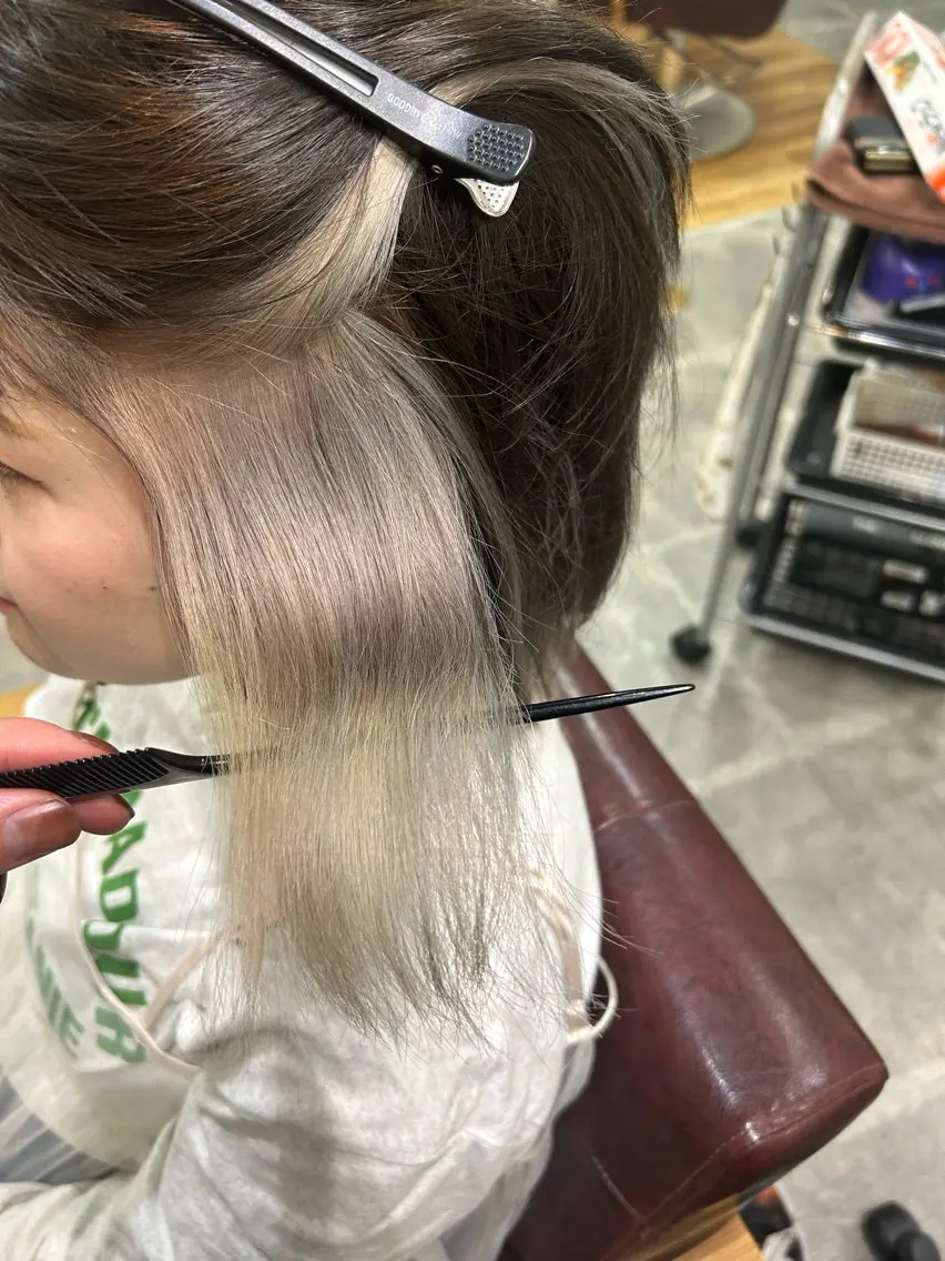 ミディアム カラー ブリーチ カット ヘアカラー メンズパーマ 髪質改善☆有馬のヘアスタイル