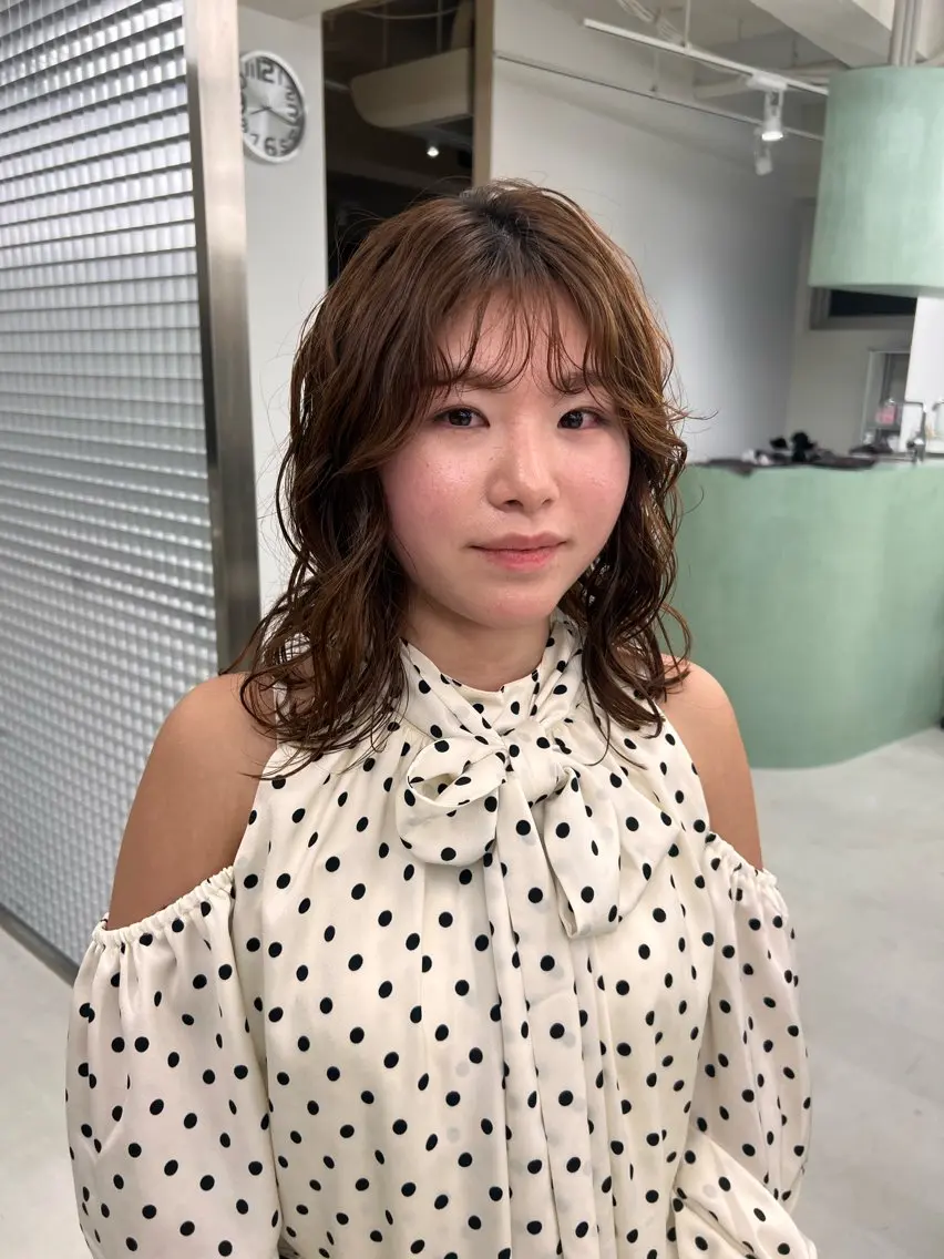 ミディアム パーマ ショートボブ/似合 わせショート/表参道のヘアスタイル