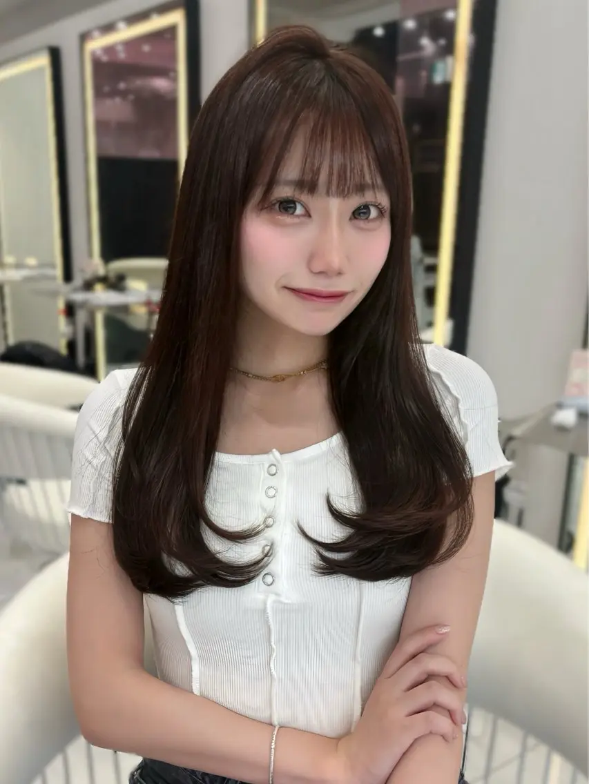 セミロング カラー カット ヘアカラー トリートメント 新宿/韓国ヘア 中明度カラー/かやのヘアスタイル