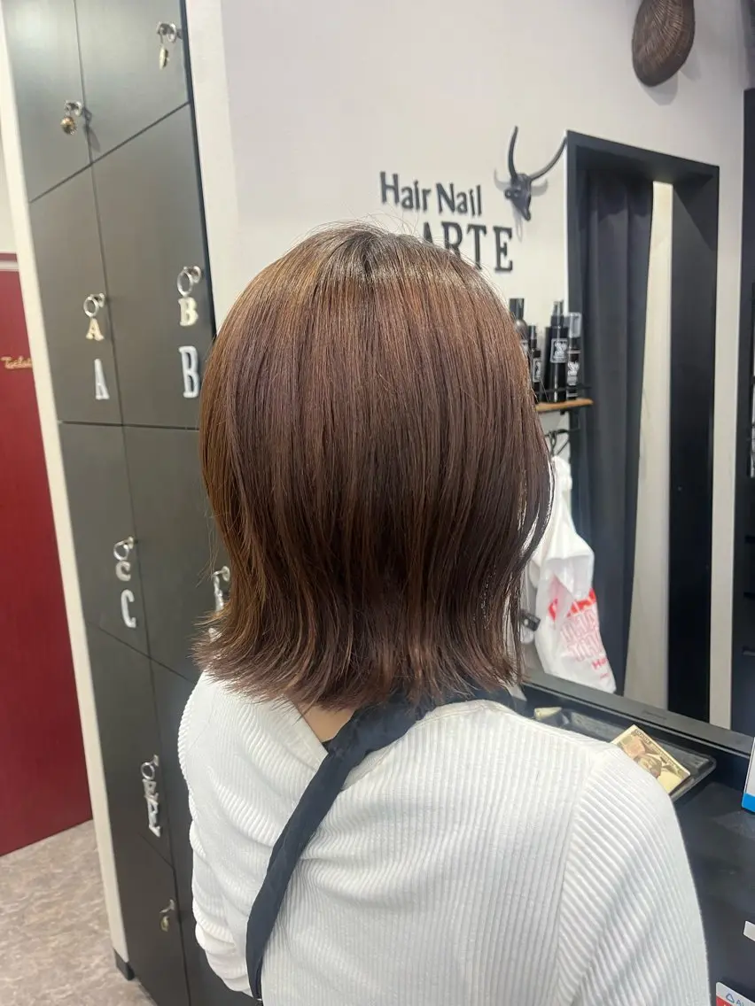 ミディアム カラー ヘアカラー 友滝 真菜美のヘアスタイル