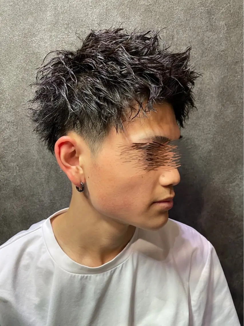 カラー パーマ メンズ 黒髪 透明感カラー ナチュラルブラック Takeuchi daikiのヘアスタイル