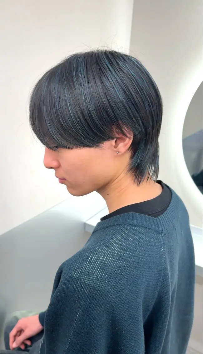 ショート カラー メンズ メンズブリーチ メンズハイライト ブリーチ ケアブリーチ ハイライトカラー ヘアカラー メンズハイライト／ 町田／パーマ／TOMのヘアスタイル