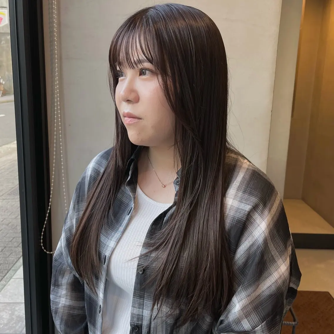 ロング カラー ブラウンカラー ナチュラルブラウン 髪質改善 カット ヘアカラー トリートメント なな/ICI/レイヤ ーパーマ/上前津のヘアスタイル