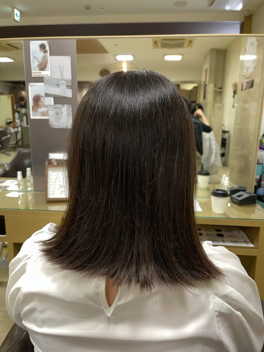 ミディアム 髪質改善 縮毛矯正 縮毛・酸性ストレート モデル募集のヘアスタイル