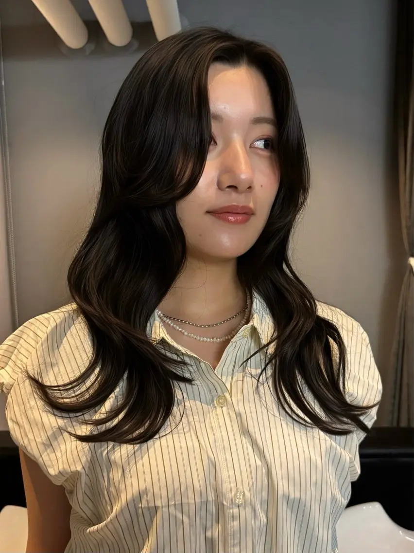 ロング カラー ロングレイヤー レイヤーカット ロング すが みさとのヘアスタイル