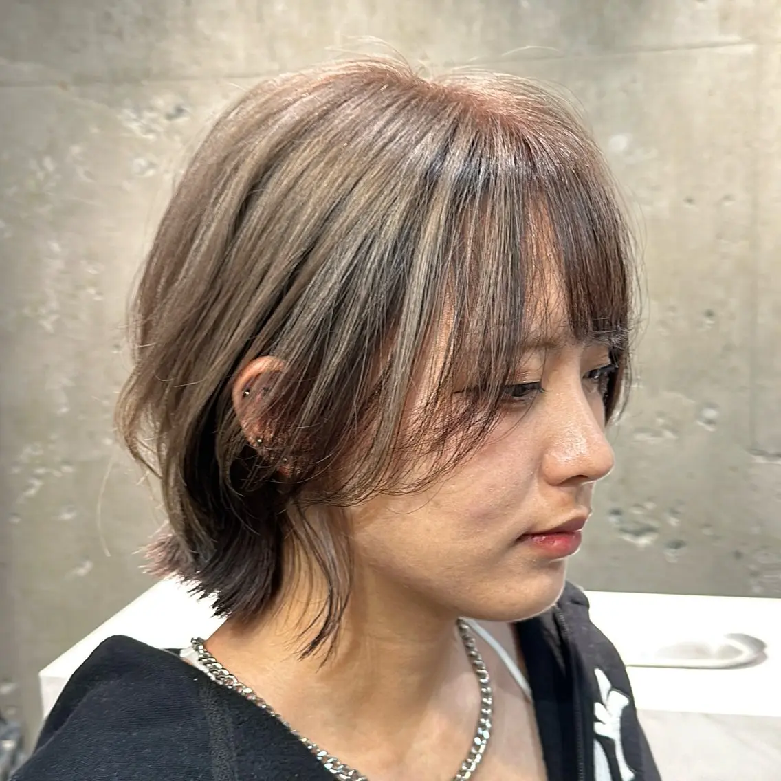 ミディアム ボブレイヤー ボブ レイヤーカット 土戸　空 /似合わせカットのヘアスタイル