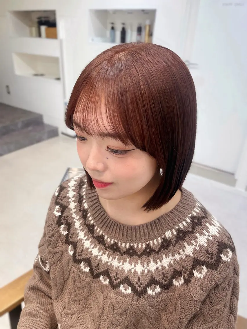 【流行りの韓国風ヘアにも◎🇰🇷】カット+ブリーチなしのダブルカラー︎💕︎の写真