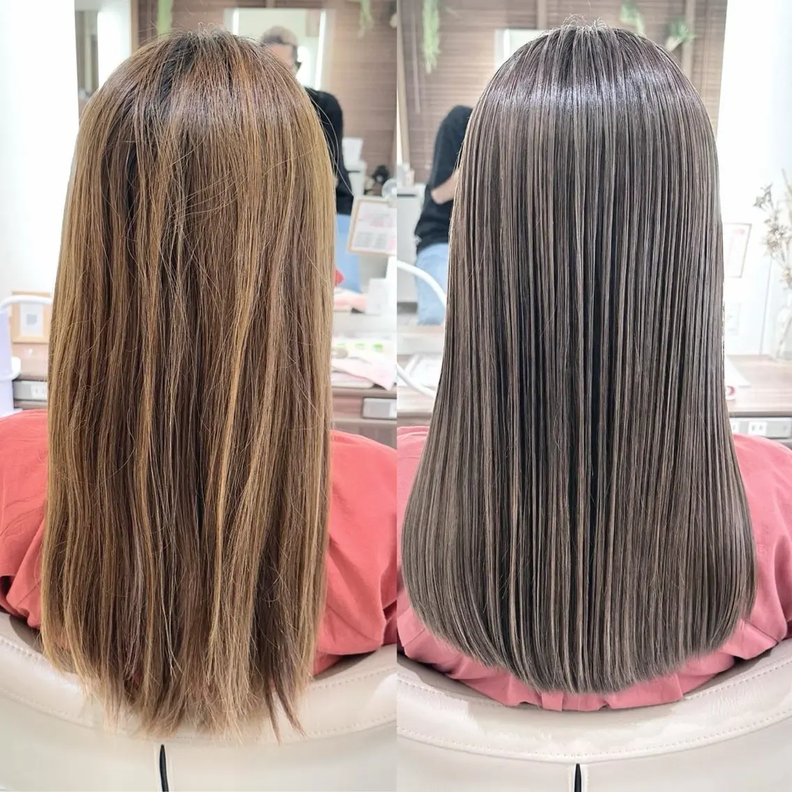 ロング カラー バレイヤージュ ベージュカラー グレージュ ハイライトカラー ミルクティーベージュ ヘアカラー トリートメント 大宮/バレイヤージュ 髪質改善/澤田隆誠のヘアスタイル