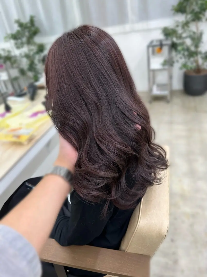 セミロング カラー 透明感カラー ラベンダーカラー ピンクカラー ピンクラベンダー ブリーチカラー🦋‪ 田中さくらのヘアスタイル