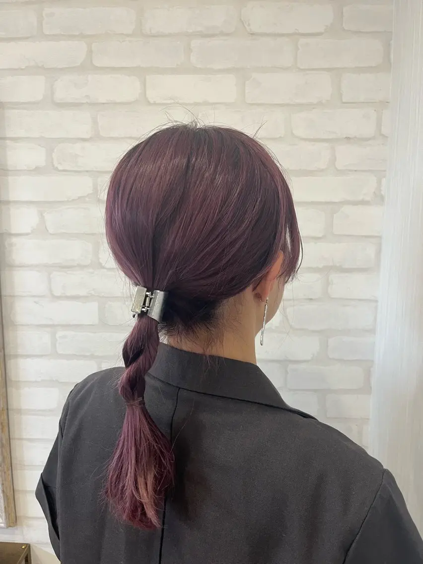 ミディアム カラー ピンクカラー カット ヘッドスパ 藤田 陽斗のヘアスタイル