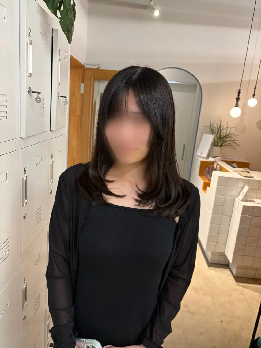 ロング 顔周りカット レイヤーカット ローレイヤー カット かすみ/名駅徒歩5分 /カットモデルのヘアスタイル