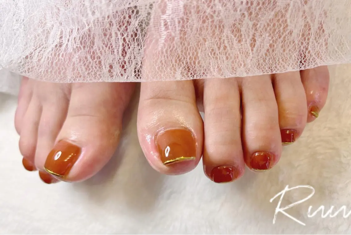 ネイル アートネイル フットネイル フレンチネイル キラキラネイル 韓国ネイル フットネイル Nail salon Ruuのネイルデザイン