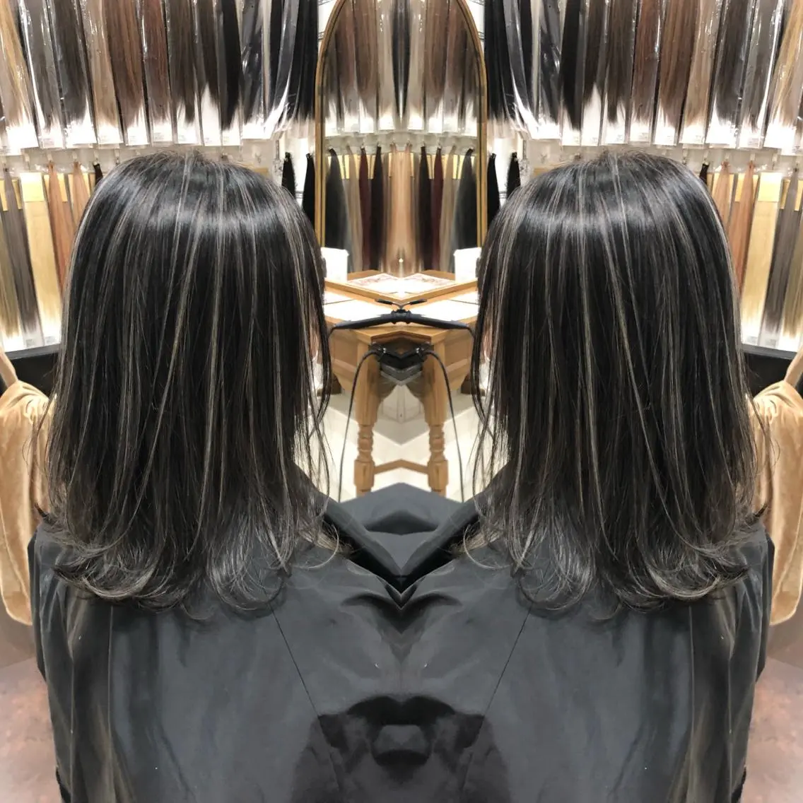 ミディアム ハイライト 得能 雅人のヘアスタイル