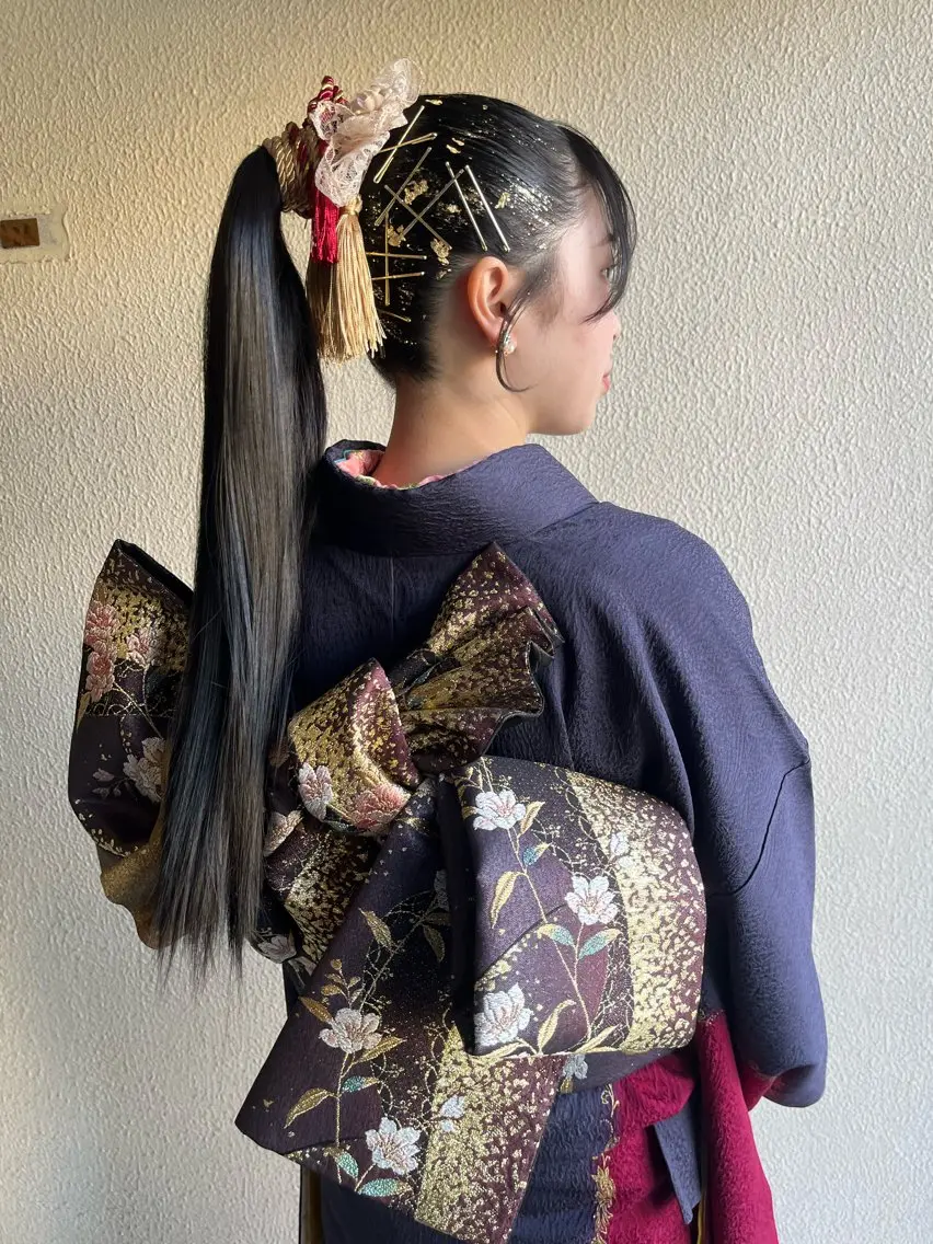 ロング ヘアアレンジ 成人式 山下 明子のヘアスタイル