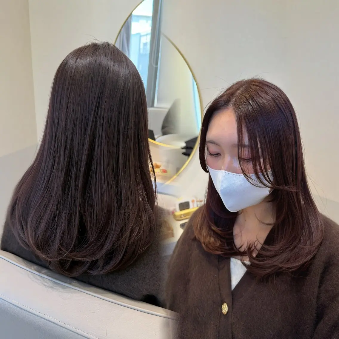 セミロング カット ヘアカラー 🫖Eleanor Aya🥞のヘアスタイル