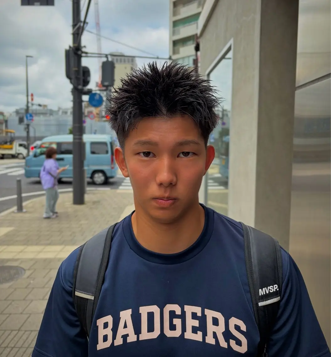 ショート メンズ 学生（メンズ向け） スパイキーショート 学生 ショートヘア カット UMM daichi メンズパーマのヘアスタイル