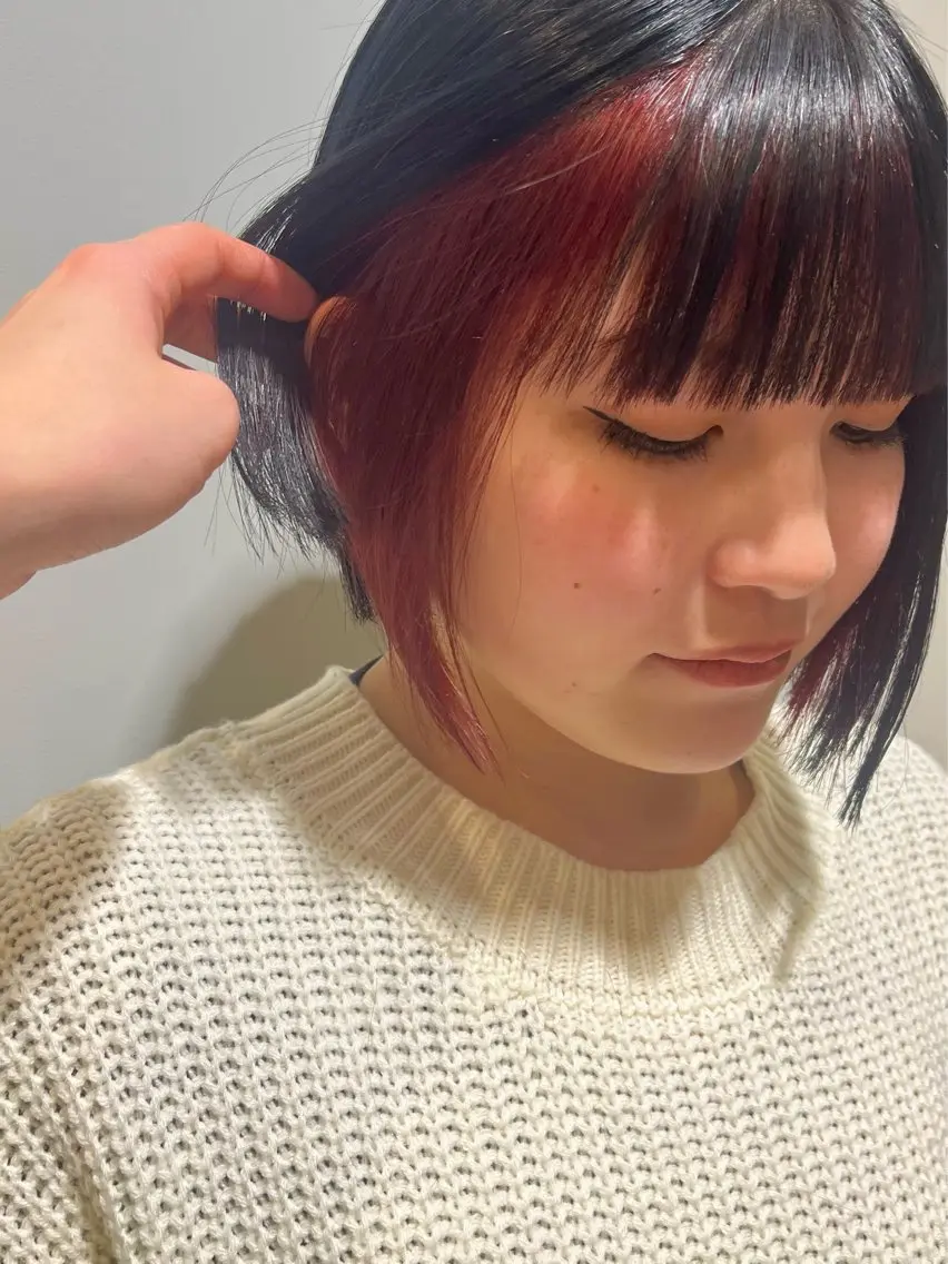 ショート カラー バレイヤージュ ブリーチ ケアブリーチ 透明感カラー デザインカラー カット ヘアカラー 初ブリーチOK✨ ハイトーン稲吉菜々美のヘアスタイル