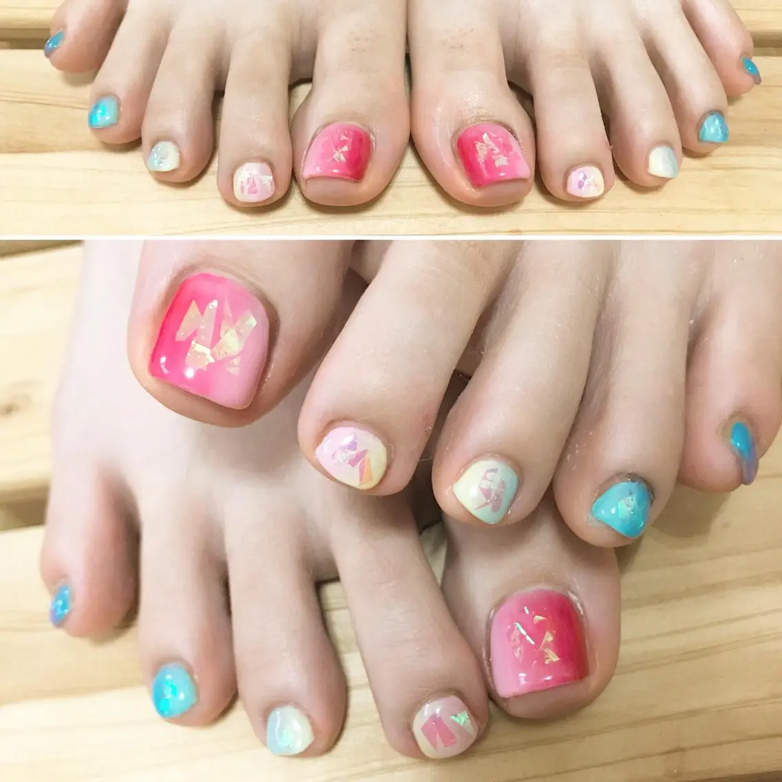 ネイル フットネイル グラデーション シンプルネイル 春ネイル 夏ネイル nail fufla ♡yamane♡のネイルデザイン