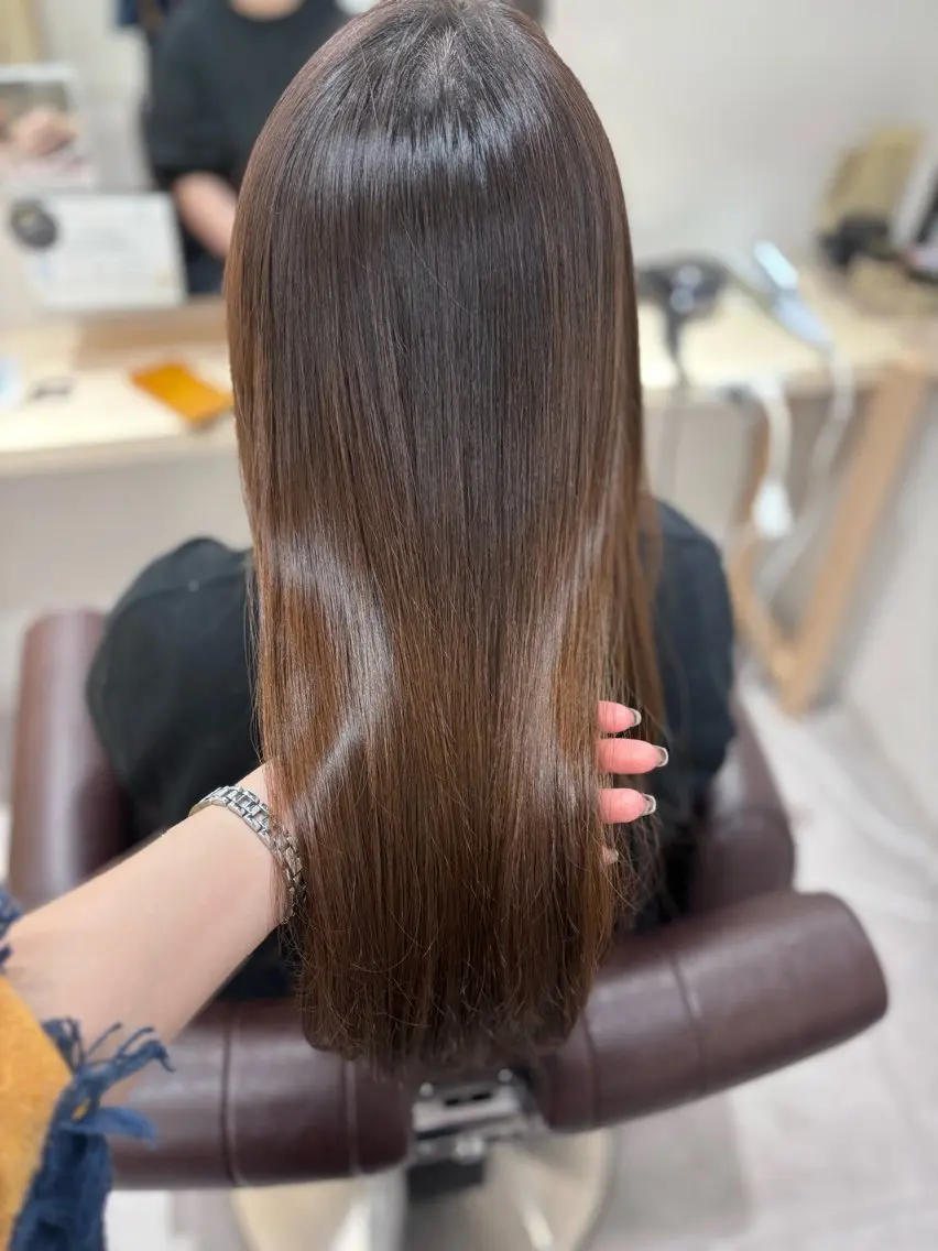 ロング カット 縮毛矯正 Haruka✄﻿ 透明感カラー🫧🌙のヘアスタイル